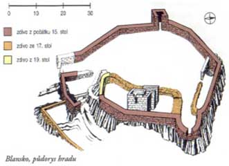 Půdorys hradu Blansko
